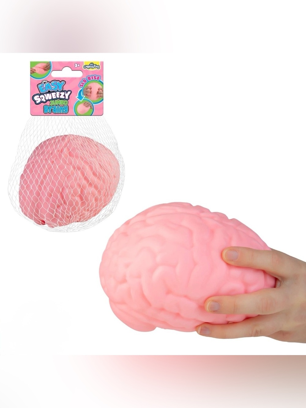 Pink Brain Squishy Stress Toy Jumbo Squeeeze TikTok Viral!